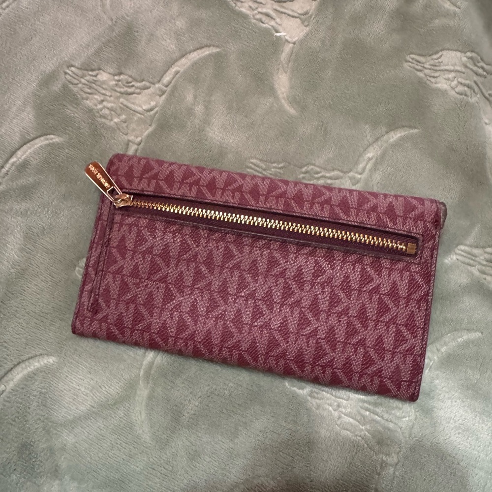 Michael Kors Maroon Signature Wallet - Picture 2 of 7